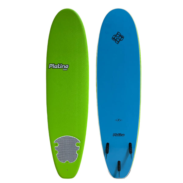 Platino 7ft Soft Top Softboard Lime Azure Blue