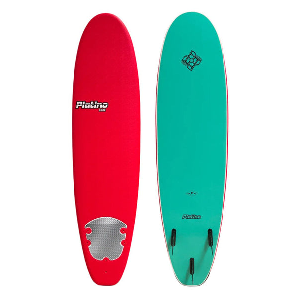 Platino 7ft Soft Top Softboard Red Turquoise