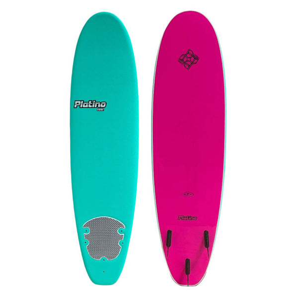 Platino 7ft Soft Top Softboard Turquoise Pink