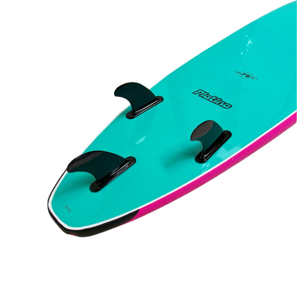 Platino 7ft 6inch Soft Top Softboard Pink Turquoise