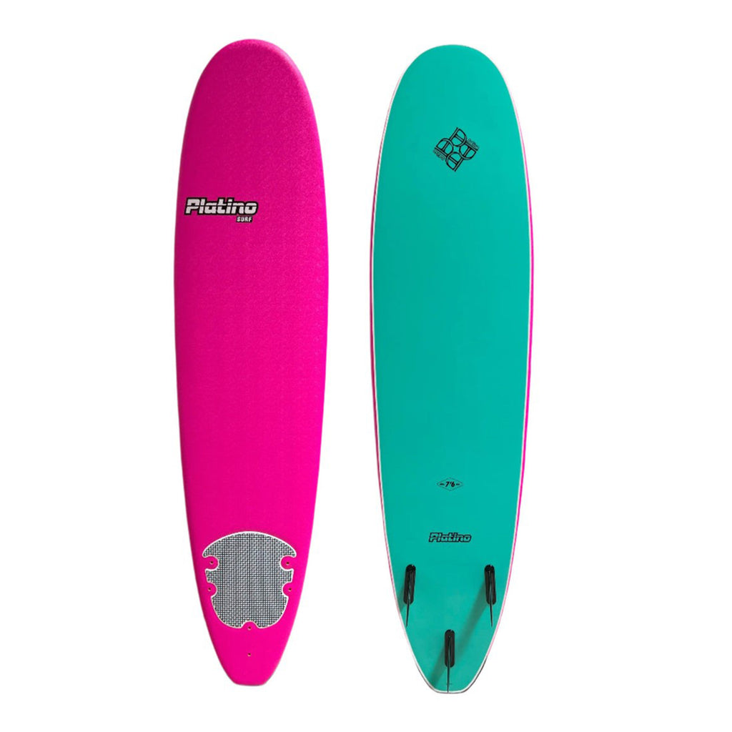 Platino 7ft 6inch Soft Top Softboard Pink Turquoise