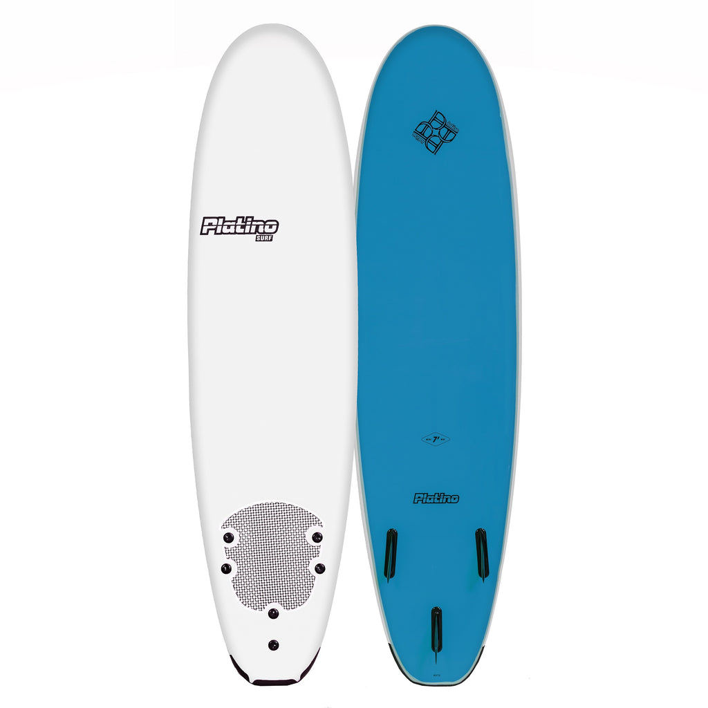 Platino 7ft Soft Top Softboard White Azure Blue