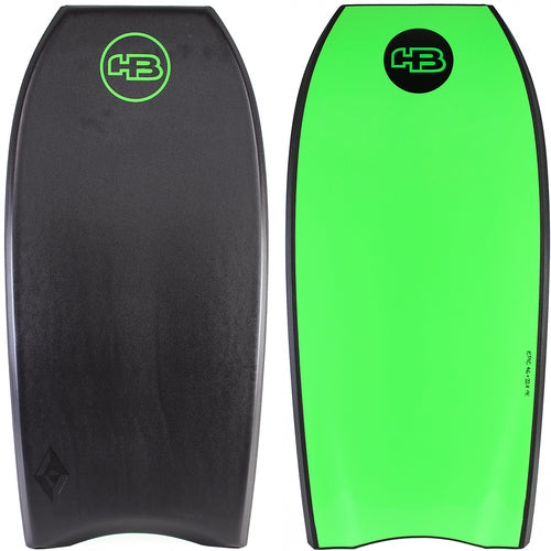 HOT BUTTERED BODYBOARD 40" EPIC XL PE BLACK DECK GREEN BOTTOM